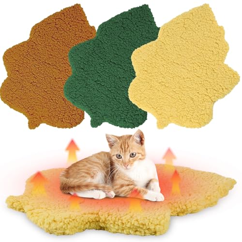 3Pack Self Warming Pet Bed Leaf Pad (Mixed Colors / Small-16"x20")