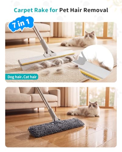 Carpet Rake for Pet Hair Removal (dark gray)