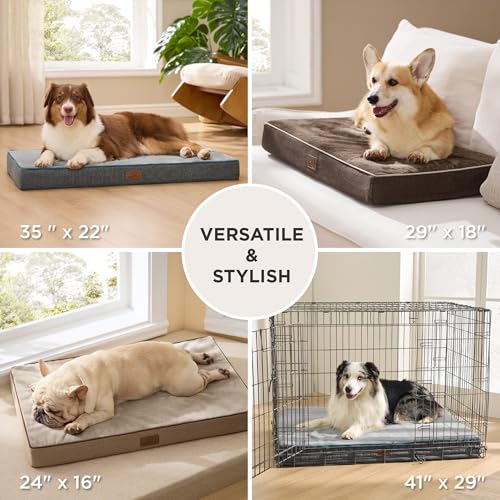 Memory Foam XL Dog Bed (41"L x 29"W x 3.5"Th / Grey)