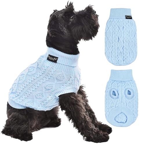 Dog Sweaters Pull Over (Medium / Cable Knit Blue)
