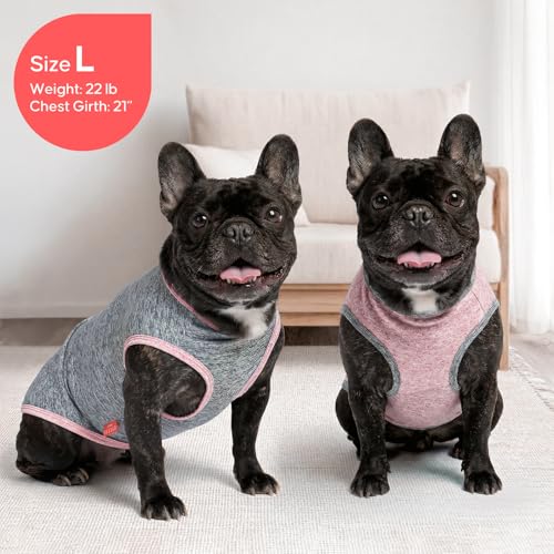 2Pack Dog Shirt for Small Dogs Sun Protection Tank Top for Summer (Small (4-7lbs) / 4# 2Pack (Pink+Grey))