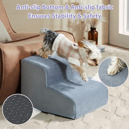 Dog Steps for Bed (Fleece Grey)