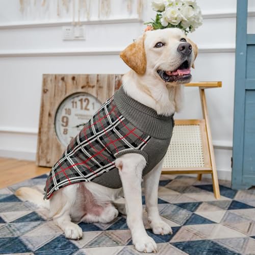 Dog Sweaters for Large Medium Small Dogs (XS - Chest 15", Back 10" / Grey)