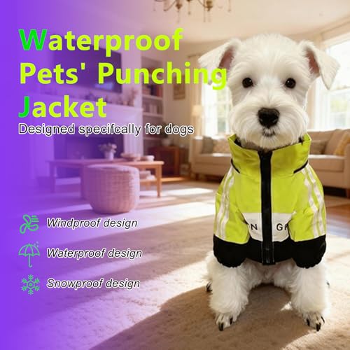 Dog Raincoat Waterproof Dog Rain Jacket with Detachable Hood (Green / Medium (8-10Ibs))