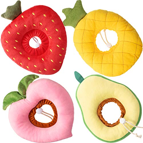 4 Pcs Adjustable Cat Cone Collar Soft Cat Recovery Collar Cute