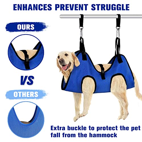 Dog Grooming Hammock Grooming Harness for Small Dogs Pet Grooming Hammock with Nail Clippers (L for 30 LB)