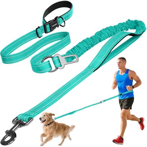 Hands Free Dog Leash by Kazazoo (GREEN / L)