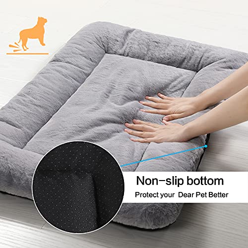 Dog Crate Pad Washable Dog Bed for Crate Medium Cozy Mat 36 (36.0"L x 23.0"W x 1.0"Th / gray)