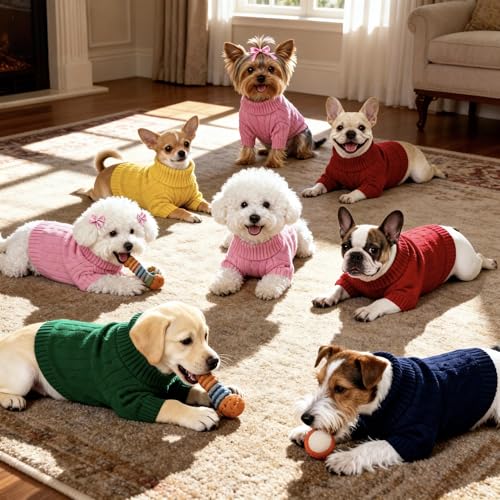 Small Dog Thermal Pullover Sweater (Hot Pink(Order One Size Up) / Large)