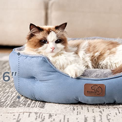 Small Dog Bed Washable (20"L x 19"W x 6"Th / Frost Blue)