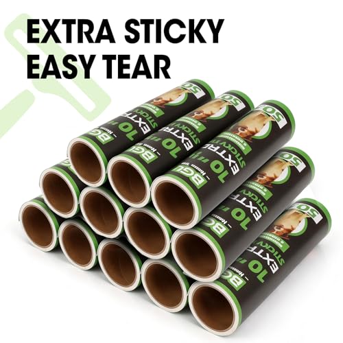10 Inch Lint Roller Refills (12 Rolls 600 Sheets)