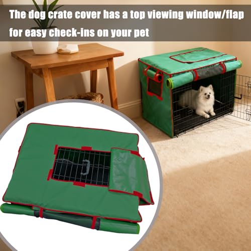 42 Inch Green Dog Crate Cover (42.0"L x 28.0"W x 30.0"H / Green)