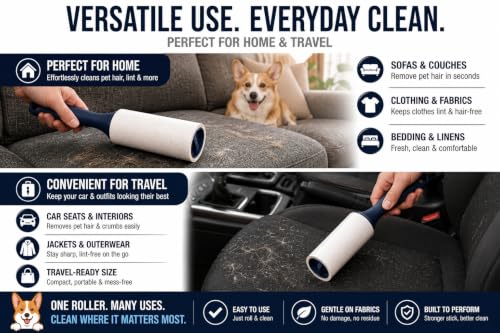 Extra Sticky Lint Roller for Pet Hair (6 Packs)