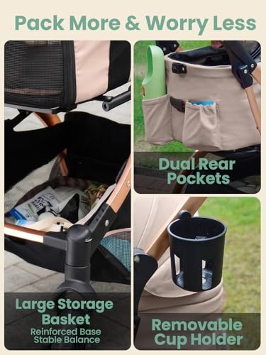 Small Dog Stroller (KHAKI)