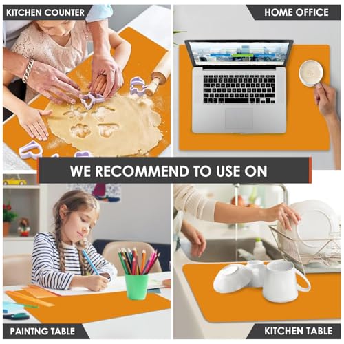Extra Large Silicone Mats for Kitchen Counter (05-orange / 27.6"L x 15.7"W)