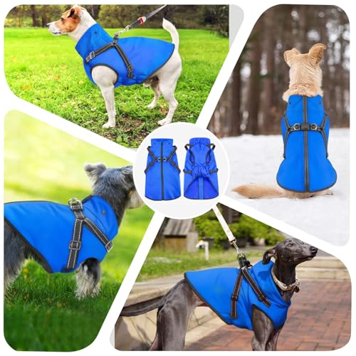 Dog Raincoat Waterproof Dog Hoodie Reflective Doggie Raincoat Hooded Adjustable Rain Jacket for Small Medium Large Dogs Puppies Doggie Black Red Yellow Green (XL / Blue)