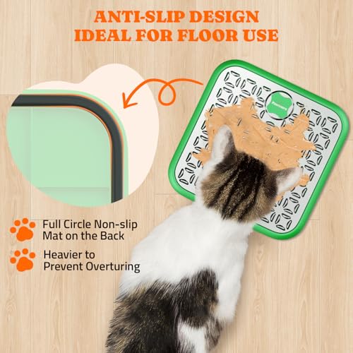 Stainless Steel Lick Mat for Dogs & Cats (green / 1pack)