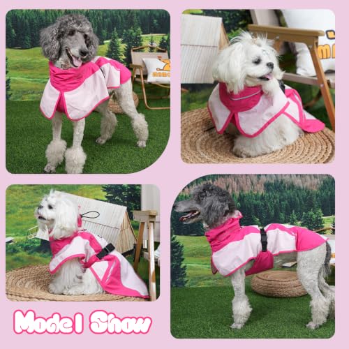 Waterproof Dog Raincoat (Dark Pink&Pink / Large)