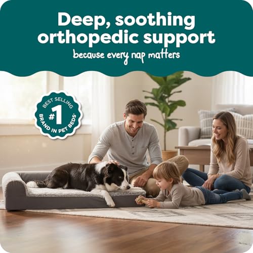 Orthopedic Dog Bed for Large Dogs (Large / Stone Gray)
