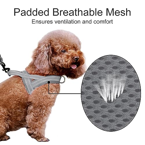 No Pull Dog Harness for Puppy Small Dogs (XXS: chest 11.8"-15" / Gray)