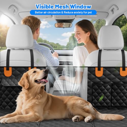 Dog Car Seat Cover for Back Seat (Jet Black / XL-For Full-size Trucks)