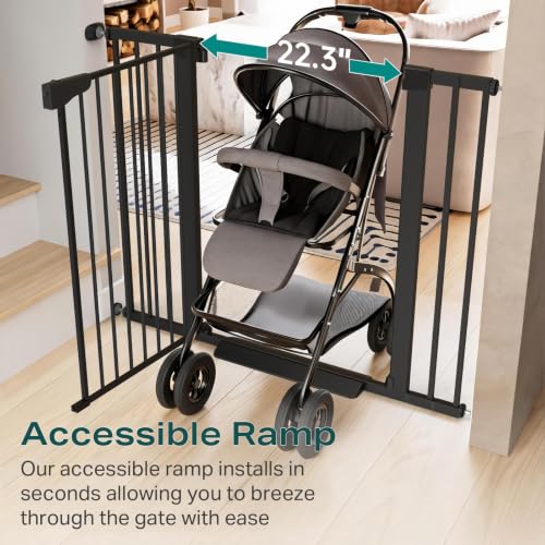 36" Extra Tall Baby Gate (Black / 30"-46" W x 36" H)