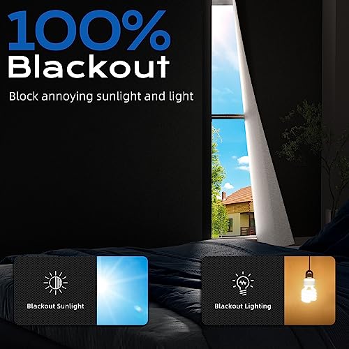 Blackout Curtains for Bedroom (Black / 58"W x 100"H)