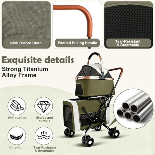 Double Pet Stroller for Dogs and Cats
