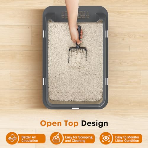 2PACK Stainless Steel Litter Box (Dark Grey / XL)