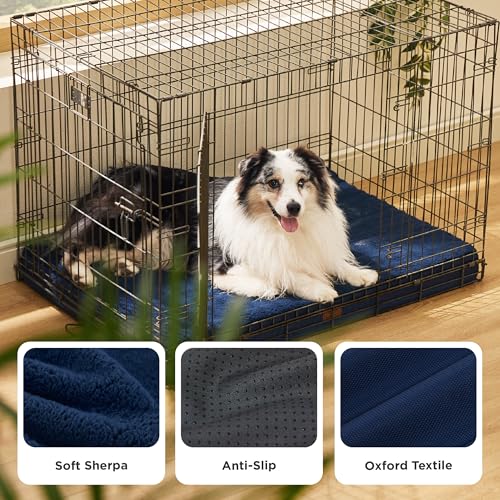 XL Dog Bed for Crate (41"L x 27"W x 3"Th / Ash Navy)