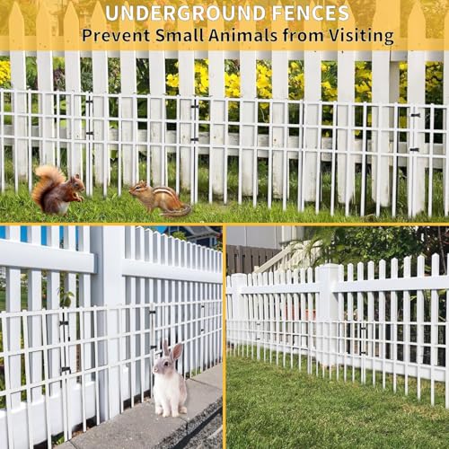 25 Pack Garden Animal Barrier Fence (25 Panels, 27ft(L) x 17in(H) / White)