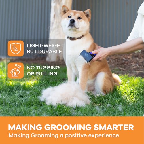 Deshedding Dog Brush for Short (blue / Large)