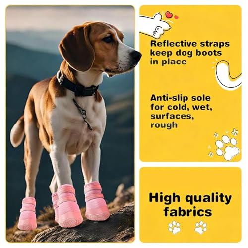 Dog Shoes for Small Dogs (Pink / #1 (Width 1.10 inch) for 2.2-6.6 lbs)
