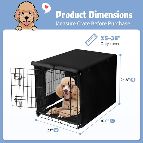 Dog Crate Cover (36.6"L x 23.0"W x 24.8"H / Black)