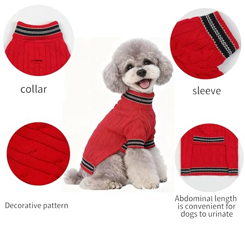 Small Medium Dog Sweater (Striped Red / Small)