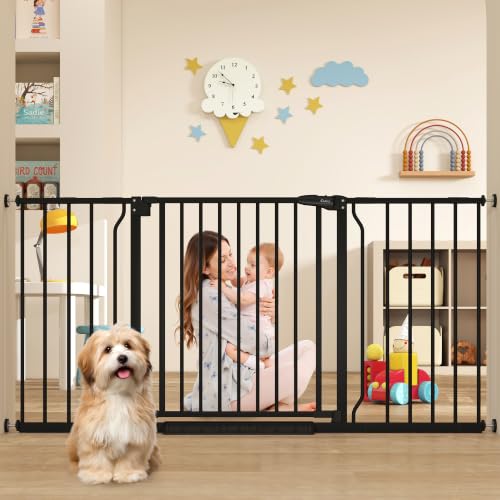 29" 58" Extra Wide Baby Gate (Black / 32-58"Wide, 28"Tall)