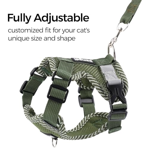 Cat Harness and Leash Set (Dark Green / Small)