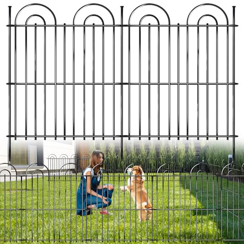 25 Panels No Dig Decorative Garden Fence (25 Pieces, 32in(H) x 50ft(L) / Black)
