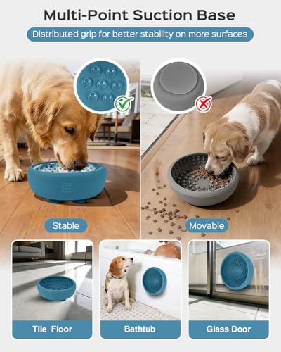 Dog Lick Bowl for Dogs S (Large / BlUE)