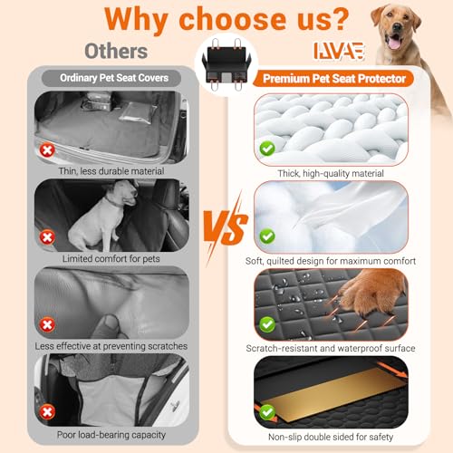 Dog Seat Cover for Back Seat (Black / For Car/SUV/Small Truck)