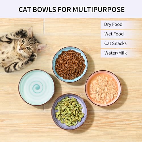 5.6 Inch Ceramic Cat Bowls Set of 4 (5.6 Inch, Set of 4 / Gradient Color)