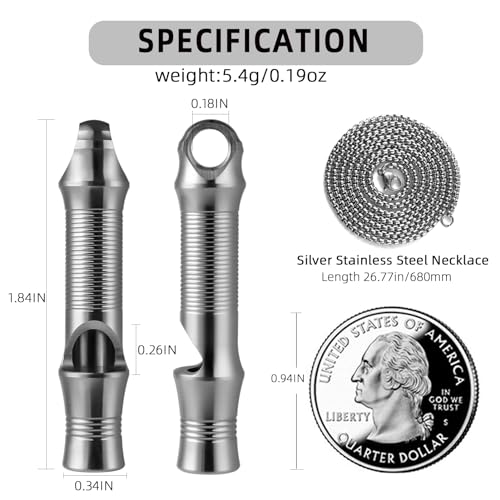 Titanium Emergency Whistle (Silver-1pc)