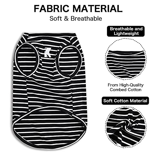 Dog Shirt Striped Lightweight Tank Top Stretchy (Black + Grey / 5XL-(50~77lb) | Chest(~35"))
