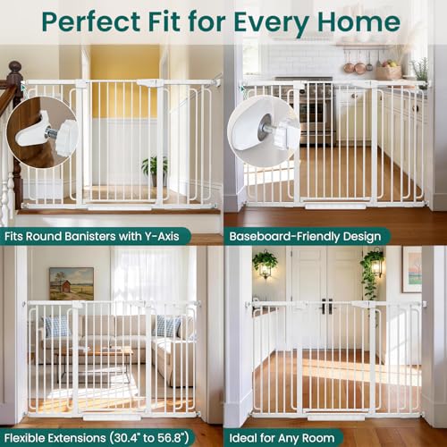 36" Extra Tall Baby Gate (White / 30.4"-56.8" W x 36" H)