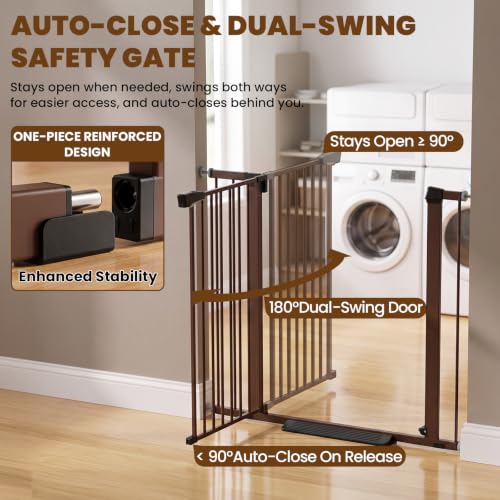 36" High Extra Tall Dog Gate (Brown / 29.7-40"W x 36"H)