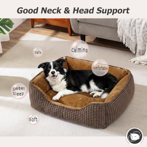Large Dog Bed for Large Medium Small Dogs (Coffee / L(30’’x 24’’x 9’’))