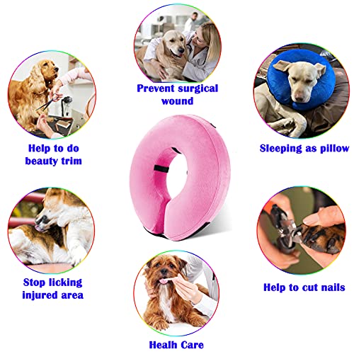 Inflatable Dog Cone Collar for After Surgery (Pink / Medium (Neck: 11"-15"))