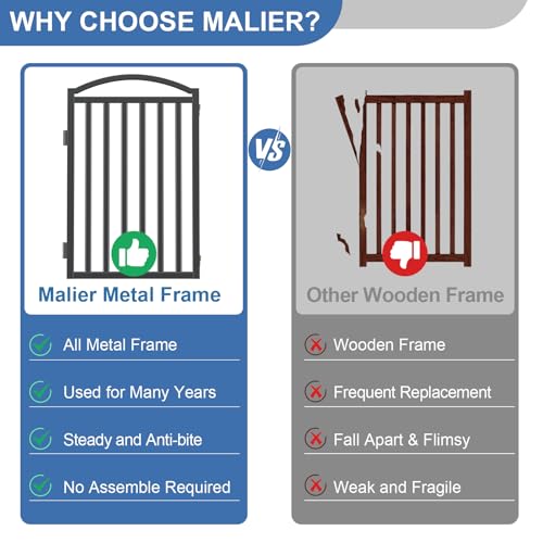 Metal Freestanding Dog Gates (Black / 40''W × 36''H)