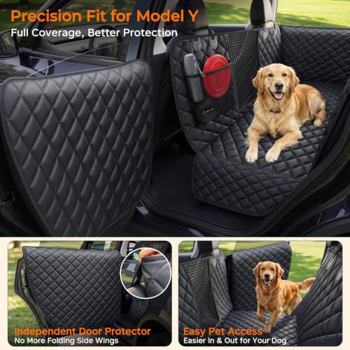 Dog Car Seat Cover for Back Seat (All Black / For Model Y 2026-2020)