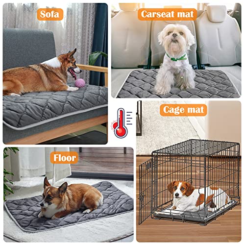 Self Warming Cat Bed and Heating Mat (27.6"L x 18.8"W x 0.5"Th / Grey)